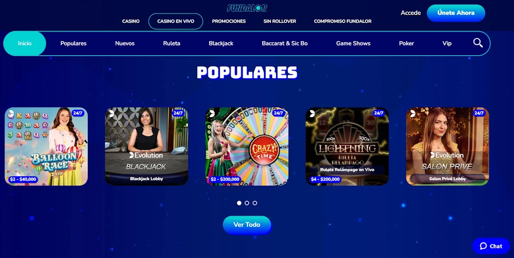 Casino en Vivo fundalor casino